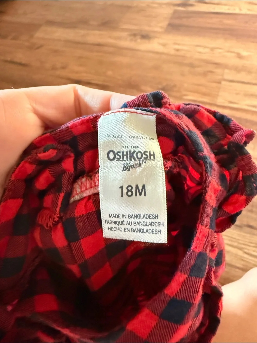 Vintage OshKosh B’gosh Overalls Set 18M Buffalo Plaid 80s 90s